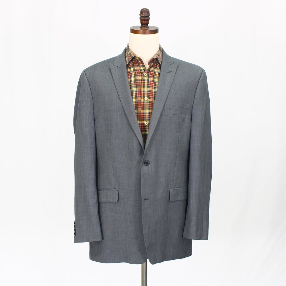 Alfani 44L Gray Blazer Sport Coat Jacket 2-Button Solid Y186